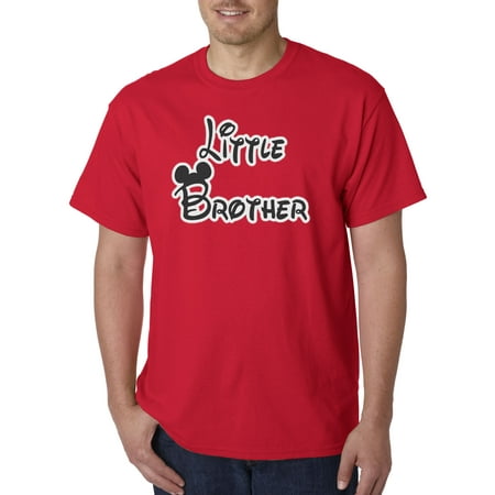 Trendy USA 552 - Unisex T-Shirt Little Brother Mickey Mouse Ears Large Red