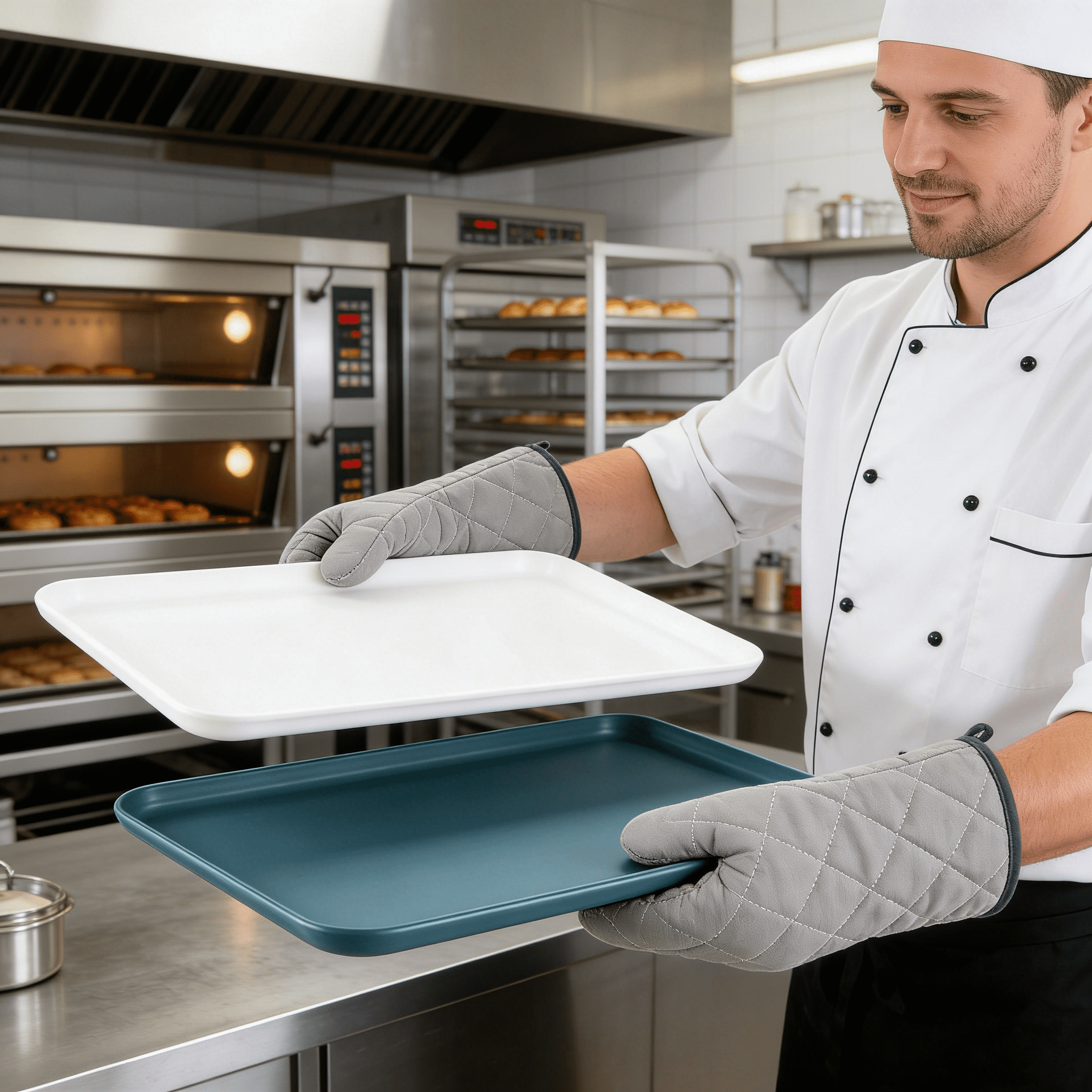 ACDANC 2026 New 2Pcs Baking Sheets Multipurpose Design Non Stick Cookie Baking Sheet for Cookies Cakes Bread Seamless Construction Cake Pans