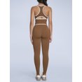 thumbnail image 5 of IBTOM CASTLE Womens Color Block Workout Sets Racerback Tank Top High Waist Leggings Gym Set Yoga Pilates Outfits Brown, 5 of 7