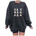 thumbnail image 1 of Rbaofujie Chandails pour Femmes Automne Mode Imprimée Blouse Ample à Manches Longues Col Rond Chandails en Molleton Sans Capuche Gris Chandail à Capuchon pour Filles, 1 of 3
