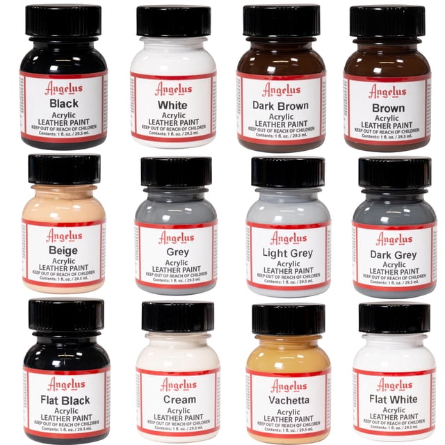 Kit de pintura acrílica para piel Angelus, 12 x 30 ml, colores