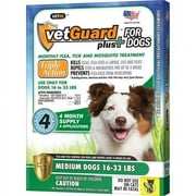 VetGuard Plus Triple Action for 16-33 Pound Dogs, 4 Month Supply