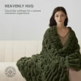 thumbnail image 3 of EVERGRACE Luxurious Soft Faux Rabbit Fur Throw Blanket, Cozy Fuzzy Plush Warm Throws for Couch Bed Sofa Chair Home Decor, Ruched Bubble Fluffy Blanket with Reversible Velvet, 50"" x 60"", Loden Green, 3 of 8