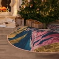 thumbnail image 5 of Fotbe Pink Tiger Gold Leaves Pattern Christmas Tree Skirt, Tree Skirts Plush Christmas Decorations, Christmas Tree Skirts Xmas Decorations Holiday Party Decor-36", 5 of 6