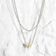 thumbnail image 4 of Layered Heart Necklace Pendant Handmade 18k Gold Plated Delicate Gold Necklace Arrowhead Strip Layered Long Necklace Womens, Brass, Square Crystal Whi, 4 of 4