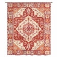 thumbnail image 2 of Burnt Orange Boho Sheer Curtains 45 Inches Long, Ethnic Geometric Southwest Light Filering Curtains, Breathable Simi Curtain Privacy Drapes for Kitchen Bathroom Lightweight Small Window Treatment, 2 of 9