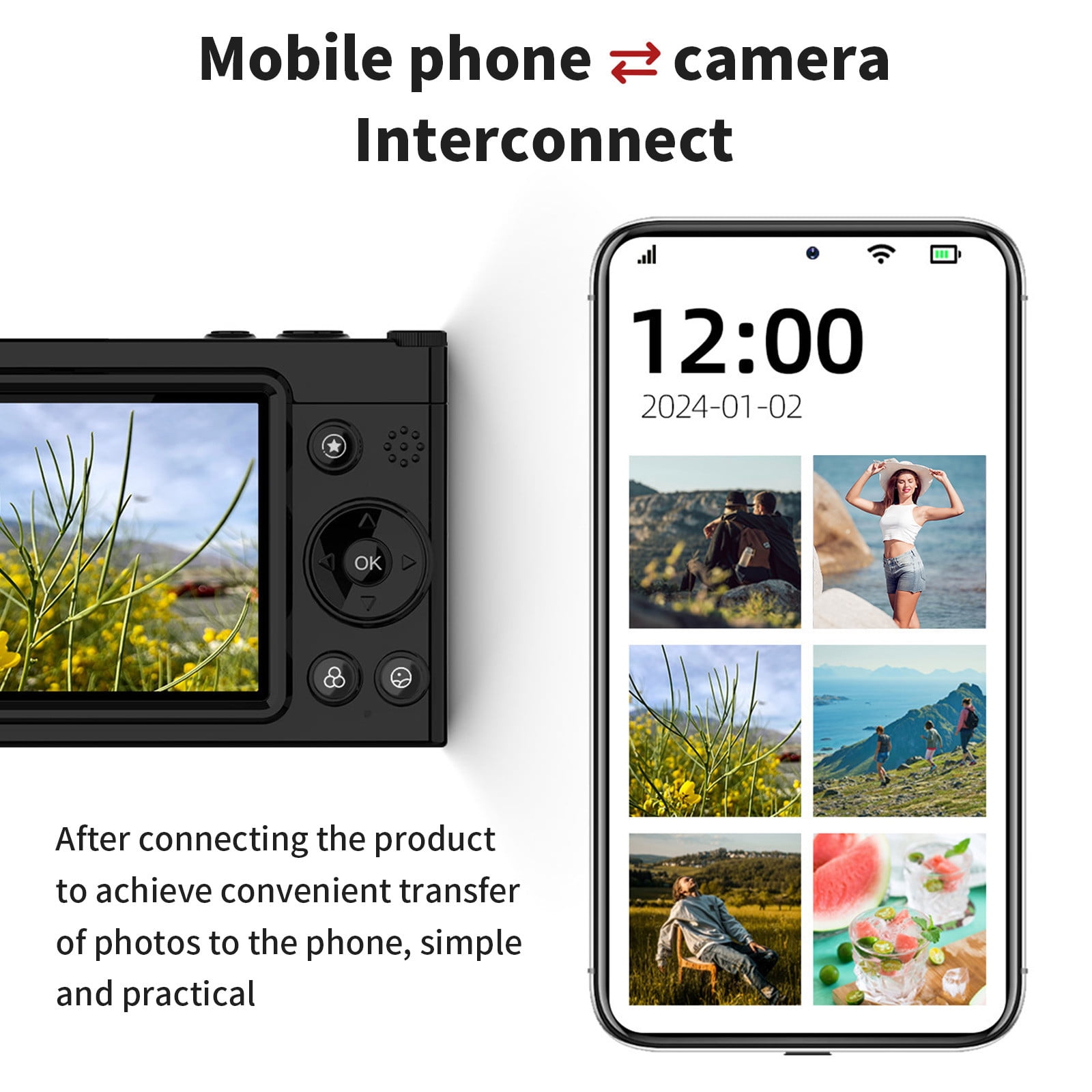 Bwiyojiz 64MP FHD Digital Camera with WiFi.83in Screen Take Photos and Videos Travel Camcorder 28X Digital Supports Transferring Photos To Mobile Phone, Gifts for Him