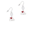 thumbnail image 2 of Delight Jewelry Silvertone I love to Cheer with Red Heart Silvertone Leaf French Earrings, 2 of 5