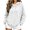 White, variant on Vixolx Casual Solid Hoodies for Women Drawstring Fleece Hooded Sweatshirt with Kangaroo Pocket Fall Winter Long Sleeve Pullover