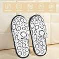 thumbnail image 2 of Slippers for Women, sketch Abstract circles shape Womens Slippers Fuzzy Winter House Shoes, Soft Anti-Skid Slippers Indoor and Outdoor, 2 of 7
