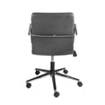 thumbnail image 6 of HomeRoots 25.20" X 25.20" X 35.83" Low Back Office Chair in Gray with Brushed Nickel Base, 6 of 6