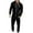 Black, variant on BXINGOHAI Men's Hooded Jumpsuit Zip Up One Pieces Pajamas Pullover Playsuit Jogger Sweatsuit Long Sleeve Overall Romper With Pocket Navy,XXL