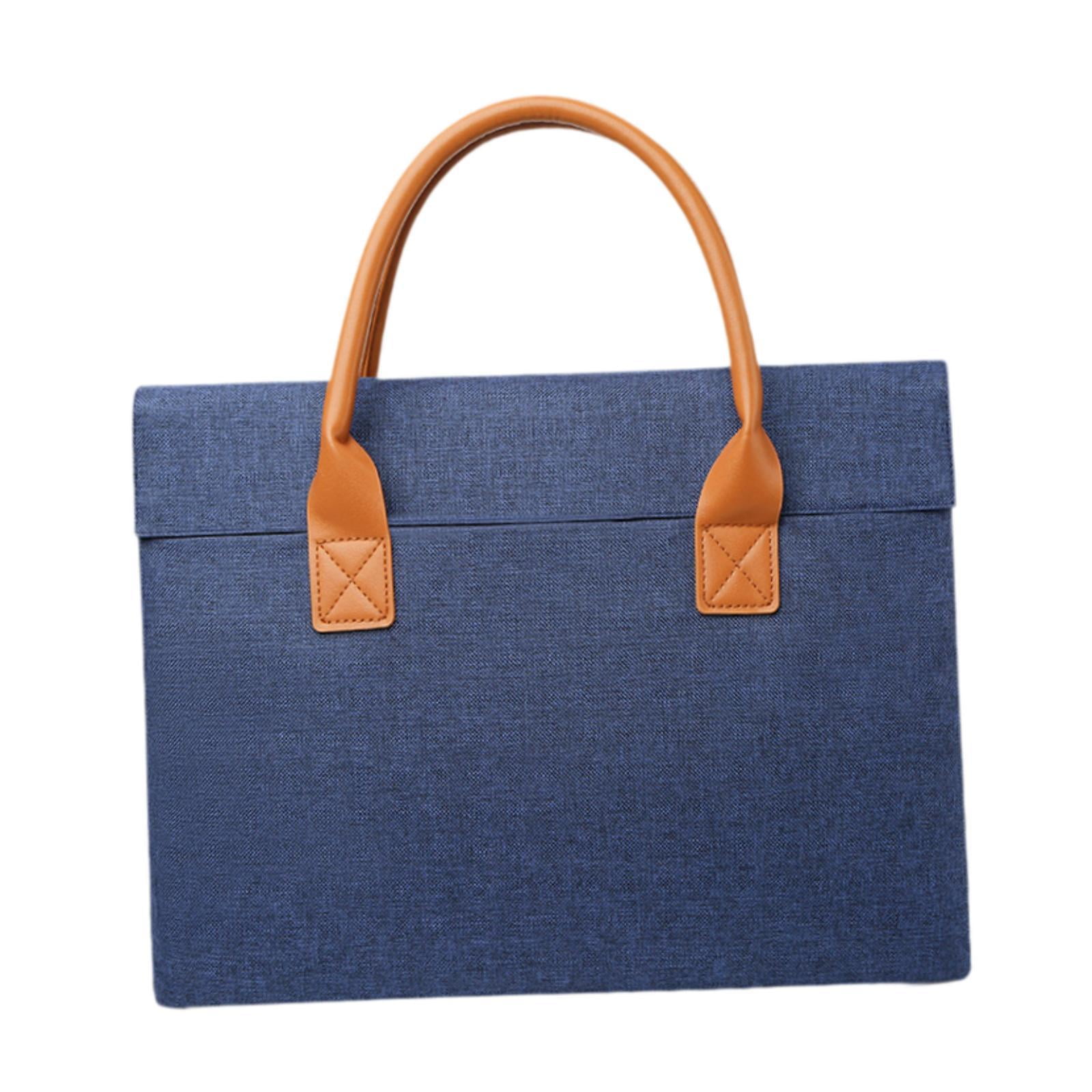 Wxqbjtam Briefcase for Men Women Business Wear Resistant Lightweight Stylish Oxford Cloth 43x31x4 cm Blue