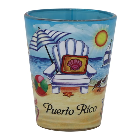 Puerto Rico Beach Chair In and Out Shot Glass