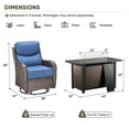 thumbnail image 2 of Planntonneo 5pcs Patio Furniture Set with Fire Pit Table, 4pcs Outdoor Wicker Swivel Chairs with 43" Propane Fire Table Rectangular, 6inch Thickened Blue Cushions, 2 of 14
