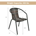 thumbnail image 2 of Gymax 10PCS Patio Rattan Dining Chair Outdoor Stackable Armchair Yard Garden Brown, 2 of 10