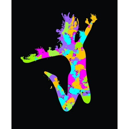 Do It Yourself Wall Decal Sticker Splashed Colorful Paint Human Figure Teen Girl 20×30