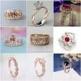 thumbnail image 3 of QQTDFG Elegant 925 Silver Rings Round Cut Cubic Zirconia Women Wedding Jewelry Sz 6-10-6-#14, 3 of 9