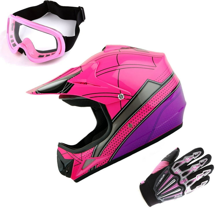 Pink youth sales motorcycle helmet