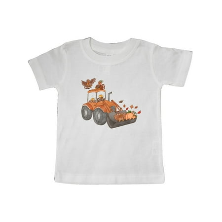 

Inktastic Cute Turkeys On A Bulldozer Gift Baby Boy or Baby Girl T-Shirt