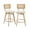Linen Beige, variant on Zesthouse 26.2" Rattan Counter Stools Set of 2, Swivel Sherpa Counter Height Bar Stools with Cane Back and Wooden Legs, Mid Century Barstools for Kitchen Island, White