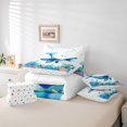 thumbnail image 6 of meiyoeat Watercolor Whale Ocean 7 Pieces Full Size Bedding Sets,Sea Print Full Size Bed in a Bag For Girl,Reversible, 6 of 7