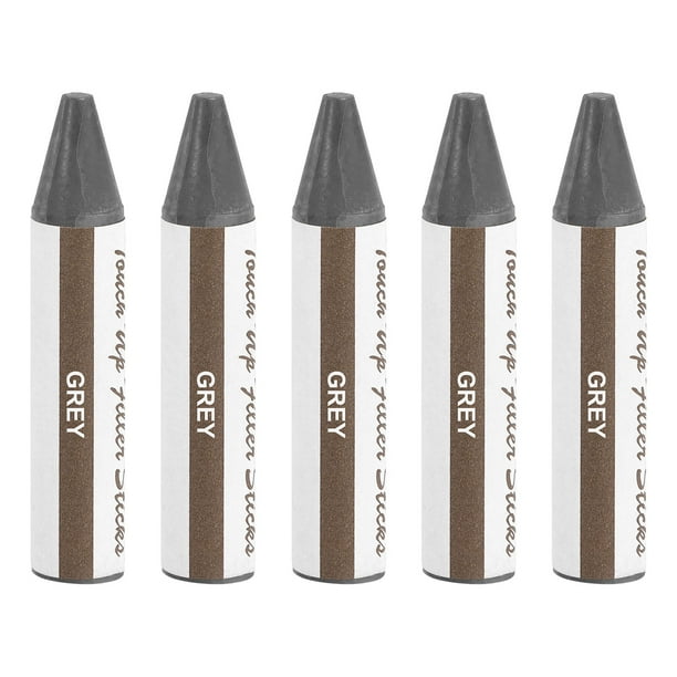 Marcador de relleno para madera, 5 piezas de barras de cera para retoques en madera, gris