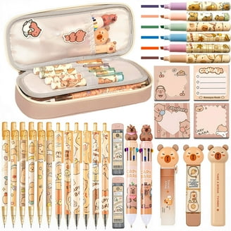 Leuke Capybara-gelstiften, 4 Kawaii pennen stickers, kantoor- en schoolbenodigdheden