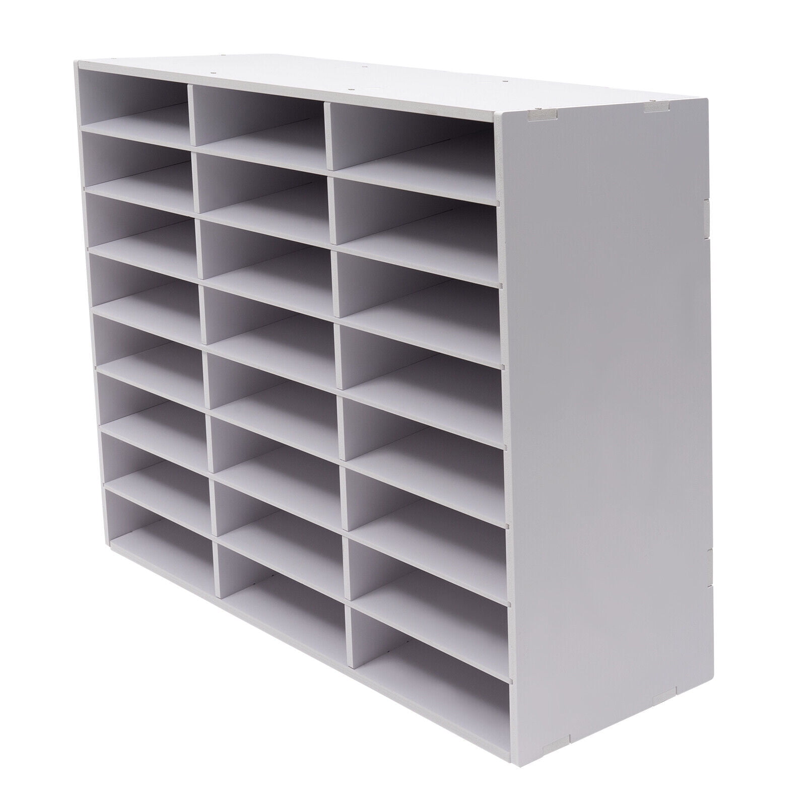 Desktop File Holder, Office Mailbox 24-compartment Literature Organizer Modern White Literature Organizer, 29*11.9*23.5in