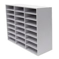 thumbnail image 5 of 24 Compartments White Desktop File Holder Stable Literature Organizer Office Mailbox for Books Magazines Files Brochures, 5 of 15