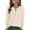 Beige, variant on PRETTYGARDEN Women's Long Sleeve Waffle Knit Shirts Fall Casual Button Up Henley V Neck Tunic Tops Loose Fit Basic Tees
