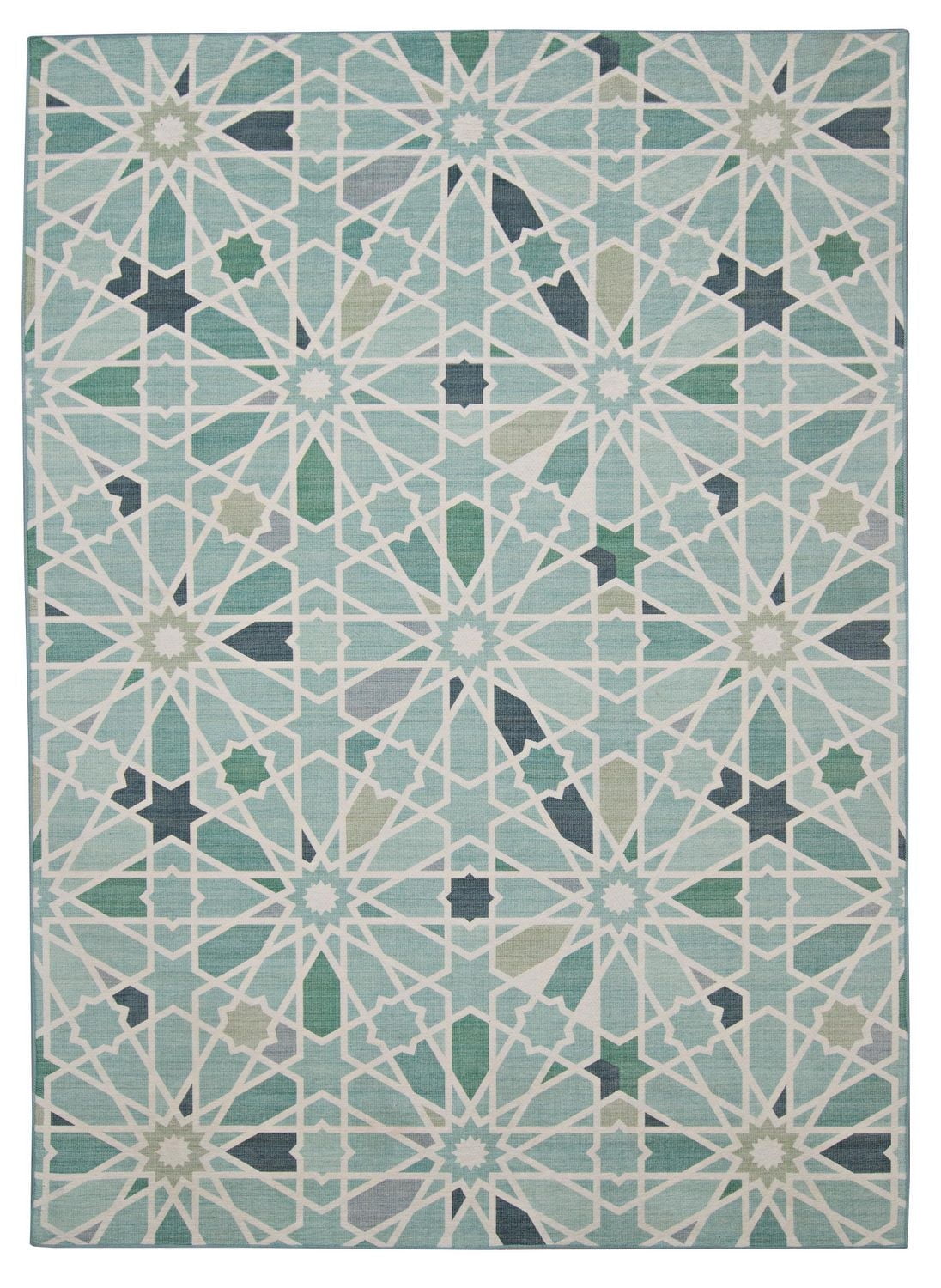 Outdoor Washable Deltona Green & Ivory 5' x 7' Area Rug
