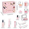 thumbnail image 3 of Girls Makeup Toy Set Pretend Play Cosmetics with Brushes Mirror Washable Accessories Role Play Gift for Kids Birthday Christmas(Pink), 3 of 8