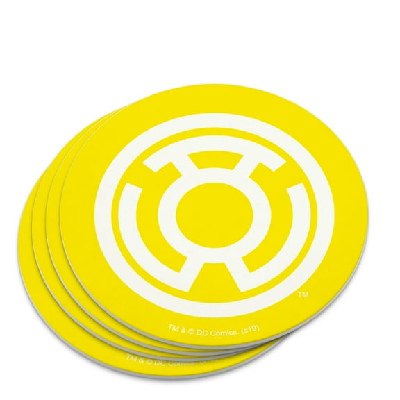 Green Lantern Blackest Night Sinestro Corps Yellow Lantern Logo Novelty Coaster Set