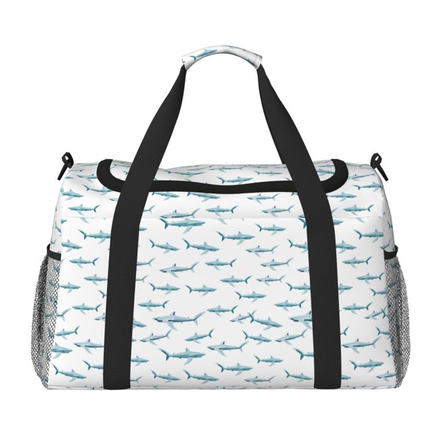 Disketp Cute Shark Bolsa de Viaje Tipo Duffle, Bolso de Mano para Fin de Semana para Mujer, Bolsa de Gimnasio Ligera para Hombre, Esencial para Viajes