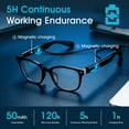 thumbnail image 5 of AI Smart Translation Glasses, Unisex 140+ Languages Bluetooth Glasses with Mic & Speakers, Auto-Connect Hall Switch, Blue Light Blocking for Indoor/Outdoor Use, 5 of 7