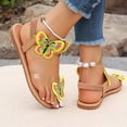 thumbnail image 7 of Oversized Flat Bottomed Sandals Yellow Butterflys Embroidery Decoration Beach Shoe Cover Toe Sandals Sandals for Women 2025 Yellow 36, 7 of 7