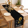 thumbnail image 3 of Yellow Sunflower Table Runner - 70 Inch Long, Kitchen Dining Table Runner Dresser Scarves, Summer Flower Bee Sunshine Black Farmhouse Decor for Coffee Tables Wedding Party Banquet, 3 of 8