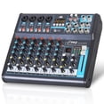 thumbnail image 1 of Pyle Mezclador de audio profesional Tablero de sonido Consola Interfaz del sistema de escritorio 8 canales USB digital Bluetooth MP3 Entrada de computadora 48 V Phantom Power Estéreo DJ Studio FX Proc, 1 of 5