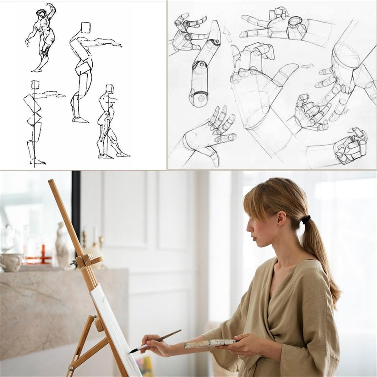 Artists Wooden Drawing Figure Mannequin Human People Dolls Figure Manikin Supplies Stop Motion Figure Kit Drawing Tools