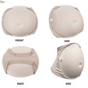 BIMEI Fake Pregnancy Sponge Belly with Seamless Waistband for Movie TV Series Props Spoof Costume Cosplay Actor Performance Womens Novelty Pregnant Belly Costume Accessory,Beige,L(8-10 months)