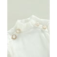 thumbnail image 5 of hirigin 2PCS Toddler Girls Fall Outfits, Ruffle Long Sleeve Ribbed Knit Tops + Button Skirt Set, 5 of 8