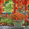 thumbnail image 6 of 24 Bundles Artificial Flowers for Outdoor, UV Resistant No Fade Fake Flowers Faux Plastic Plants for Hanging Planters Garden Porch Patio Window Box Spring Summer Decoration Orange, 6 of 8