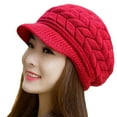 thumbnail image 2 of Meidiya Women's Winter Warm Hat Crochet Slouchy Newsboy Cap Hat Knitted Beanie Knitted Caps with Visor, 2 of 8