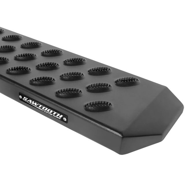 Raptor Series Running Board 2101-0174BT Sawtooth Slide Track; Textured; Black; Aluminum; Unlighted; Rocker Panel Mount