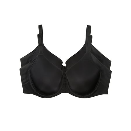 

Paramour by Felina | Marvelous Side Smoothing T-Shirt Bra 2-Pack (Black 42D)