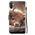 thumbnail image 3 of Leather For Samsung Galaxy A57 5G Wallet Case Crystal Material Painted Animal&Flowers&Hearts Pattern, Wallet For Women Men Card Holder Magnetic Clasp Kickstand Folio Case With Hand Strap,Color-26, 3 of 8