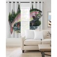 thumbnail image 2 of Modern Forest Blackout Curtains for Bedroom Living Room Darkening Curtains 84 Inch Length 2 Panels Set Summer Natural Chic Colorful Fish Window Curtain Window Treatment Grommet Drapes 42"x84", 2 of 9