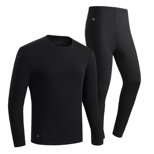 Traje cálido de calefacción eléctrica para pareja de invierno, ropa interior de dos piezas con calefacción de temperatura constante inteligente, pantalones con forro polar, calentador de