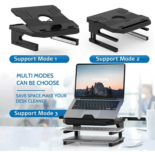 Support Ordinateur Portable en Alliage d'aluminium 10-17 '', Support PC  Portable Réglable à 6 Niveaux, Laptop Stand Alliage d'aluminium avec Sac de